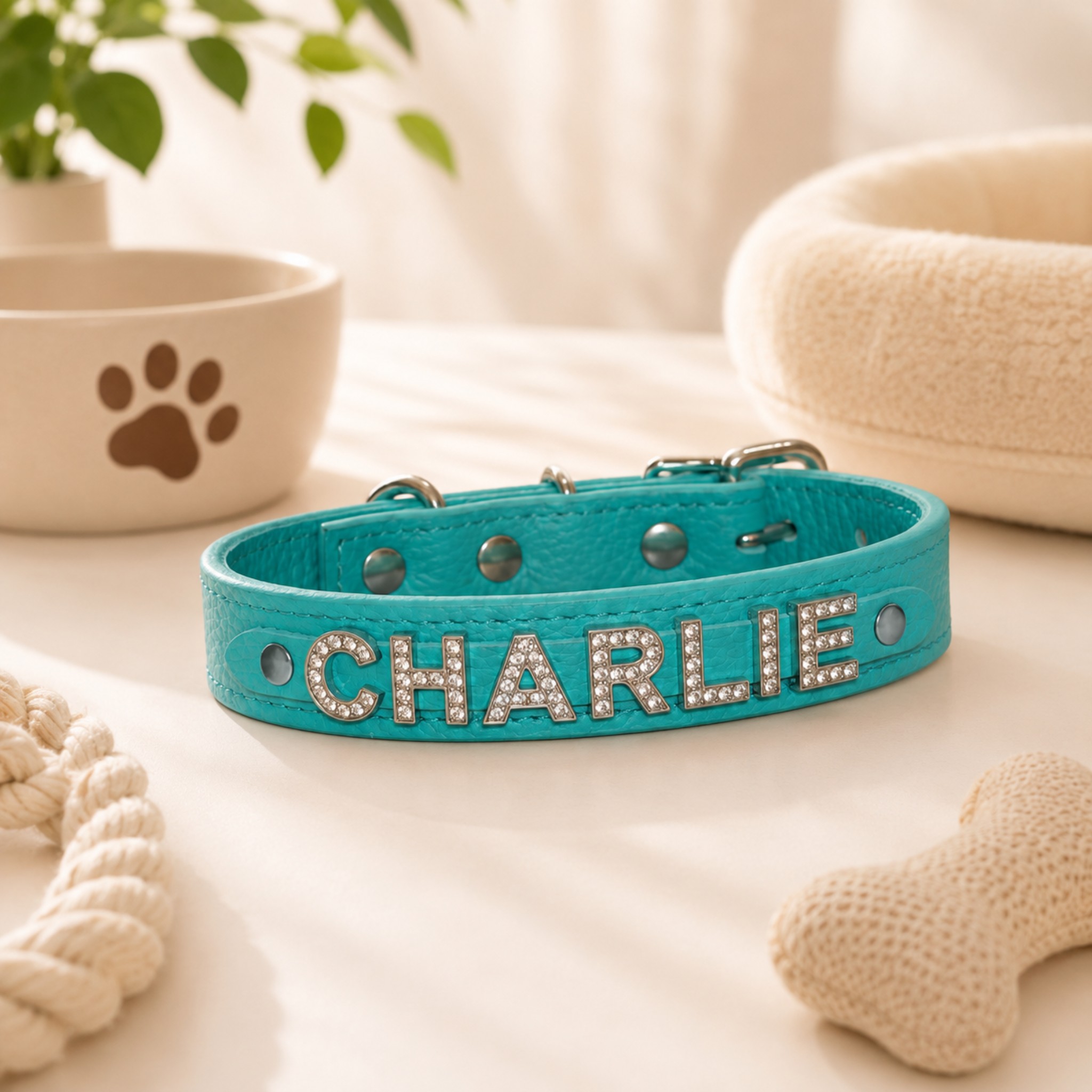 Collare Personalizzato in Ecopelle per Animali